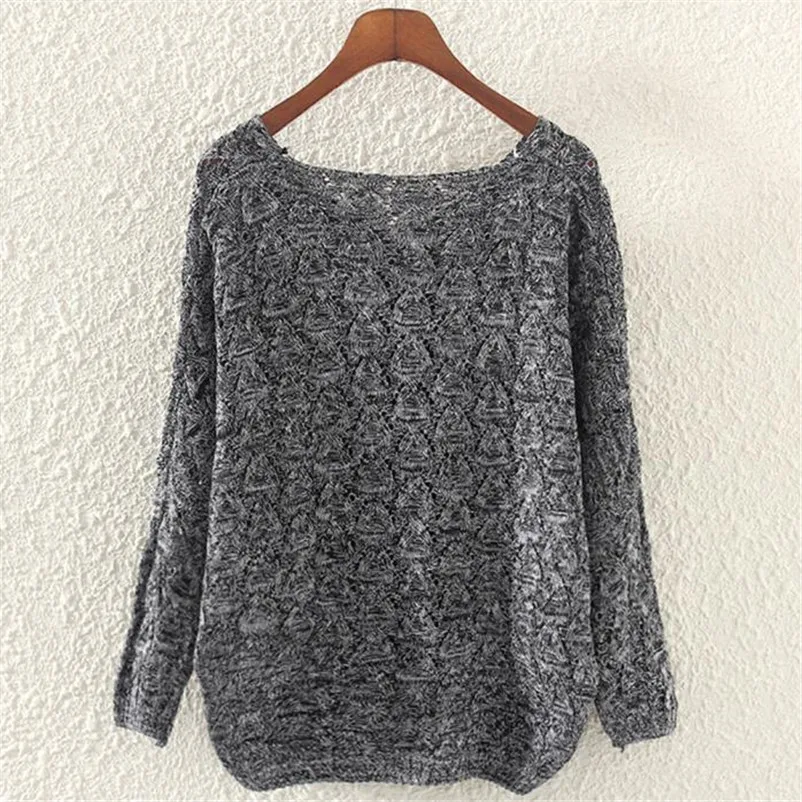HOT sell sweaters fashion 2018 women high quality Hollow Out Bat Long Sleeve Loose V Collar Sweater invierno mujer A29#N (11)