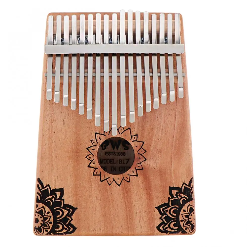 17 клавиш Kalimba твердое красное дерево палец пианино с цветочным узором Mbira натуральный мини-клавиатура музыкальный инструмент