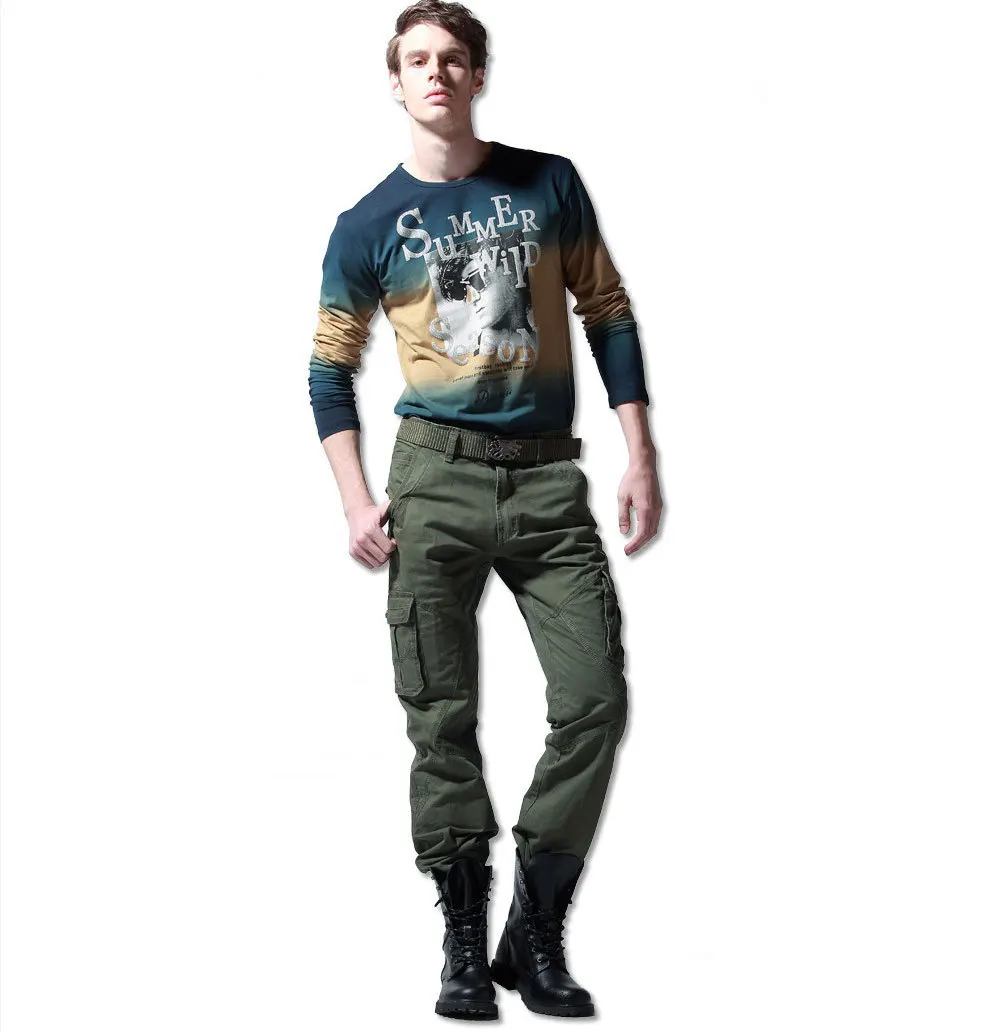 2015 Brand Military Army Baggy Pants Camouflage Outdoors Mens Khaki