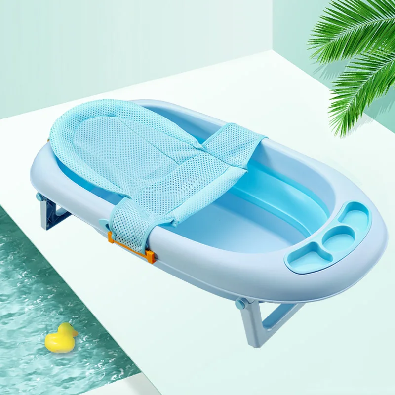 cheap Baby Shower Portable Air Cushion Bed Bathtub Mat NewBorn Safety Security Bath Seat Support Baby shower net