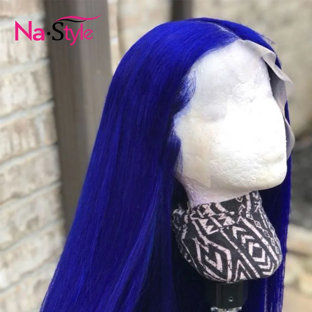 blue wigs human hair