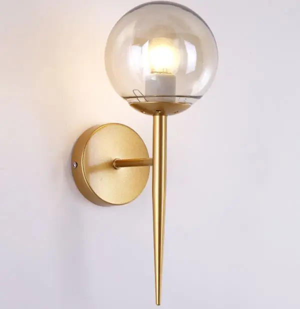 

Nordic retro creative glass ball wall lamp post modern bedroom simple bedside lamp living room dining room corridor lighting