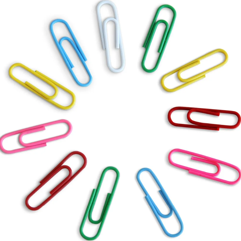 1 Pack 160Pcs Colorful Metal Round Paper Clips Pin Anti Rusted 29mmx8mm