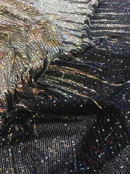 

Sophia-2.207 fashionable sequins tulle embroidery french net lace fabric for party dress