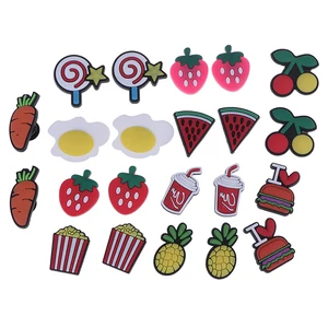 1 комплект = 10 шт.; обувь с рисунком мороженого из Крока; обувь с пряжкой из ПВХ; Новинка; обувь с бантом; обувь для еды; украшение; подходит для сада; обувь; сандалии; Детские Подарки для девочек - изображение