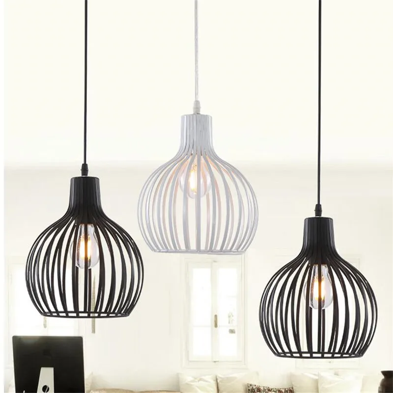 

Nordic Iron Cage Pendant lights Designer Vintage Hanging lamp For Restaurant Bar Suspension lamp Metal Frame Lamp Fixtures Light