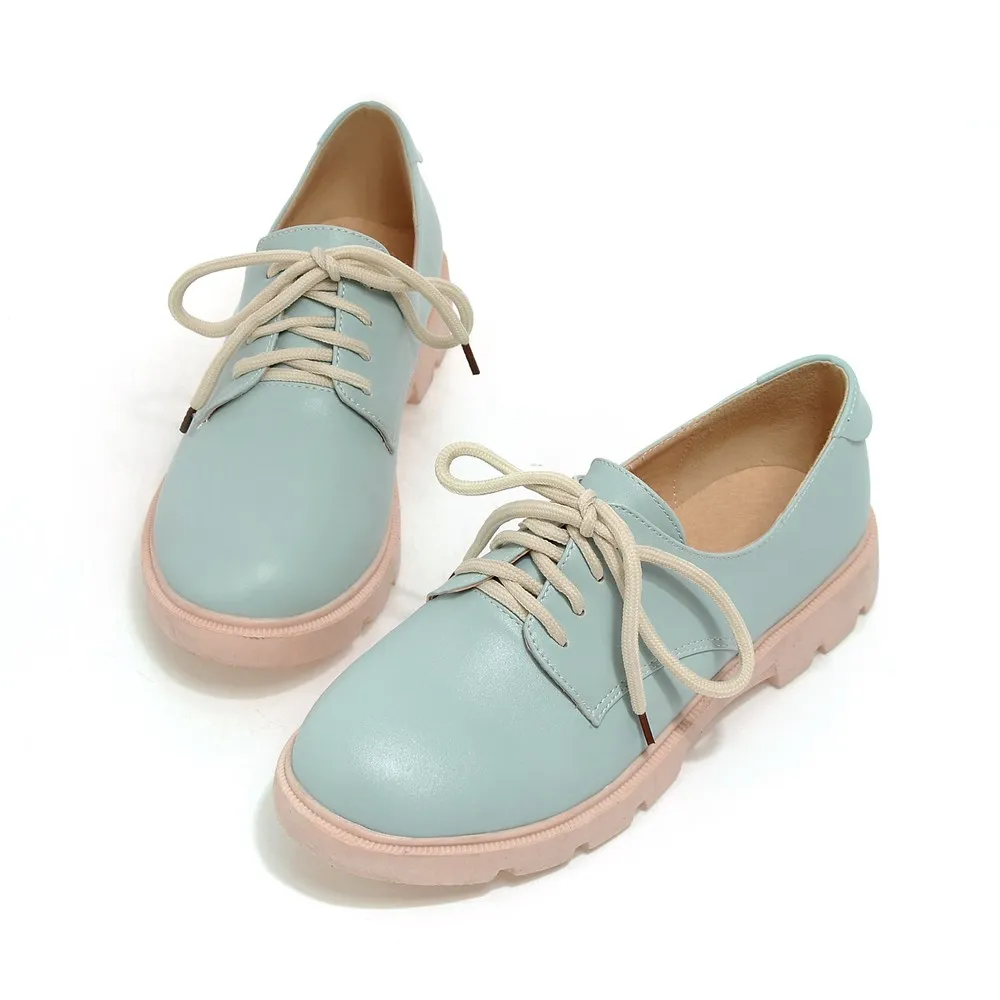 

New Fashion Lace Up Women Flat Shoes British Style women Shoes Ladies Casual Shoes