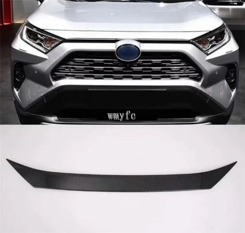 

For Toyota RAV4 2019 2020 ABS Carbon fiber Exterior Front Engine Hood Upper Cover Trim Sticker Car Styling