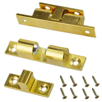 

Solid brass cabinet door wardrobe prompt fastener hatch, 2.36" x 0.47" cabinet door lock furniture buckle, suitable for most cab