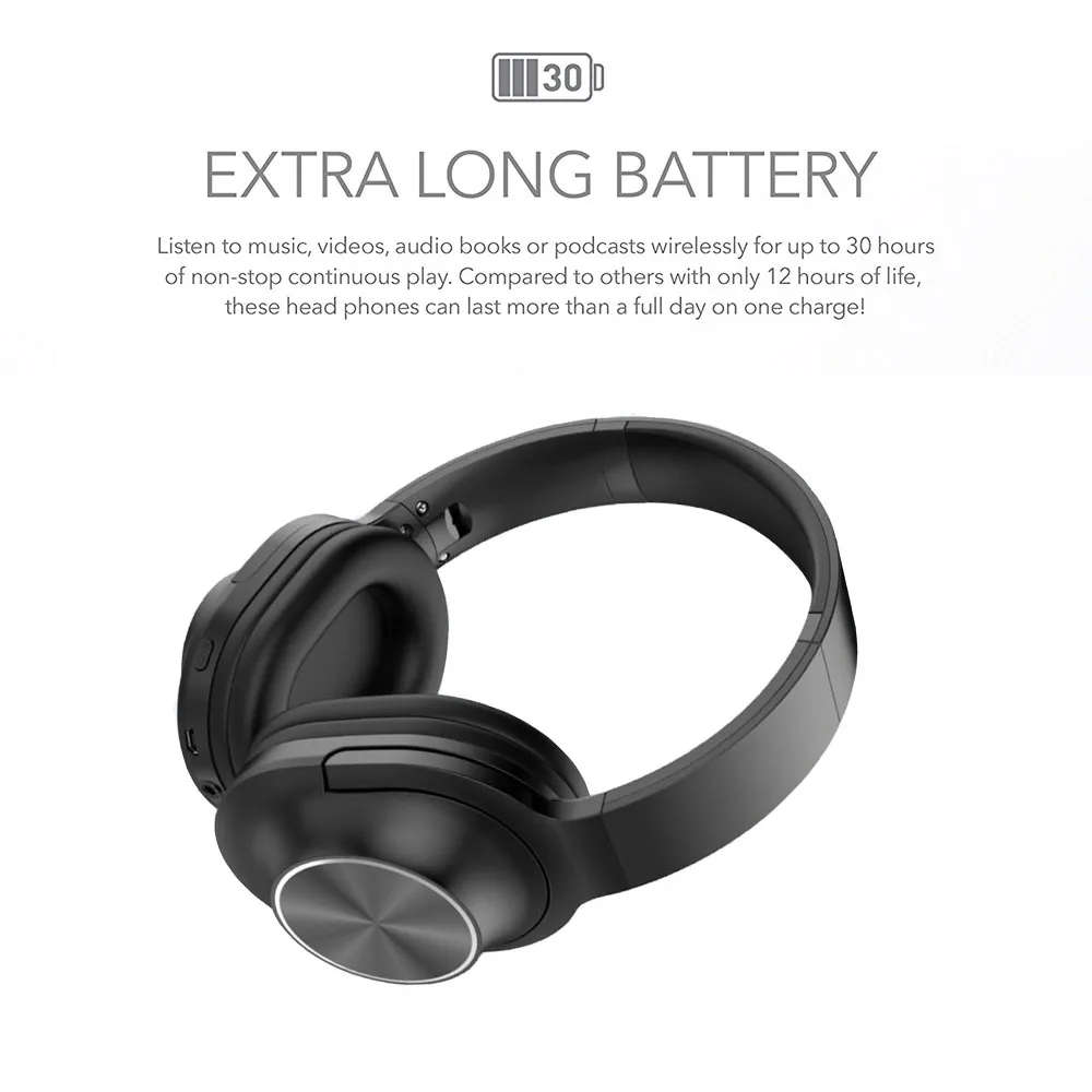 Bluetooth Headphone Wireless Stereo Noise Cancelling Sports Running