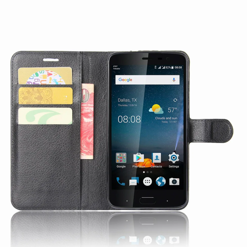 Чехол бумажник для ZTE Blade A602 с откидной крышкой кожаный чехол книжка отделением