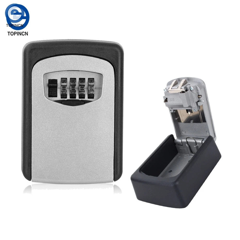 

Key Storage Organizer Boxes 4 Digit Wall Mounted Password Small Metal Secret Safe Game Room Escape Props Code Lock