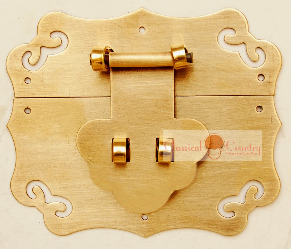 Copper Hardware Box Catch Brass Hasp Latch for Chinese Furniture Trunk