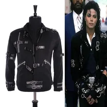 Горячая MJ Майкл Джексон Мужская куртка панк BAD черная куртка модная крутая