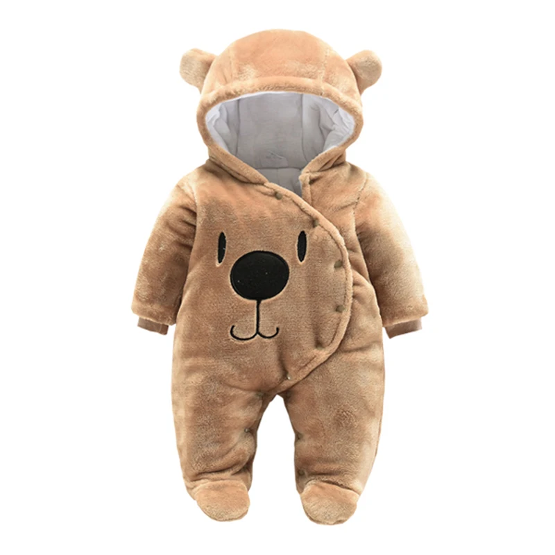

IYEAL Newborn Baby Boys Girls Clothes Clothes Autumn Winter Cartoon Animal Hooded Fleece Rompers Infant Jumpsuit Toddler Outwear
