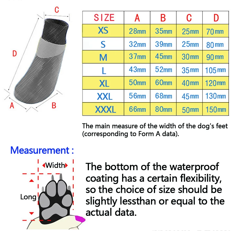 Pet shoes Socks Medium Dog Autumn Outdoor Waterproof Dog Socks Anti Skid Small and Large Pet Shoes Dog Cotton Shoes Design 4pc (5)