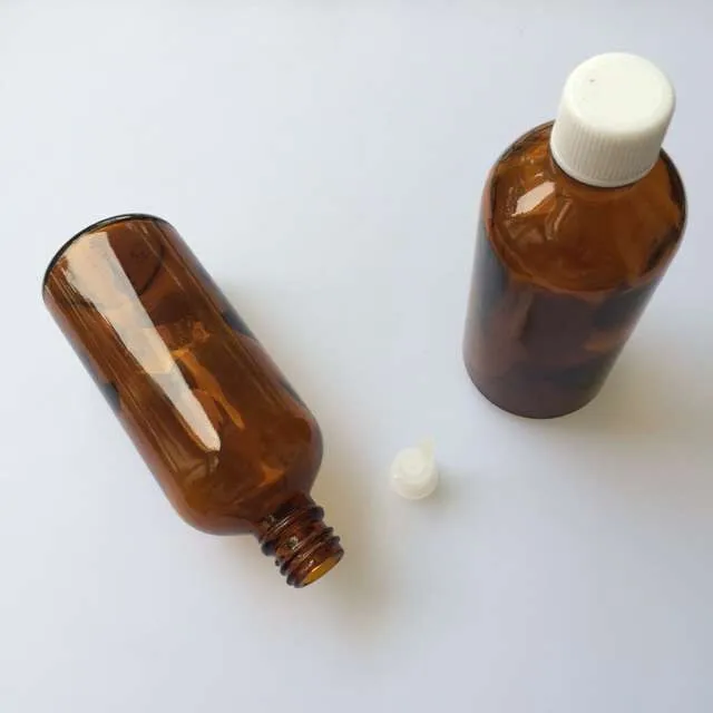 100ml Amber Glass Bottles with Leakage-proof Stopper Cap Liquid Jars Essential Oil Bottles 10pcs4
