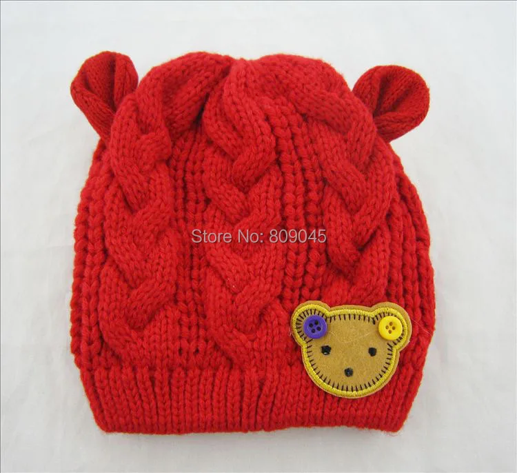 Зимние теплые вязаные шапки для мальчиков/девочек/комплекты шапочки для младенцев для защиты ушей с пятиконечной звездой 2 шт./лот MC02