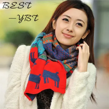 

New Autumn and Winter Scarves Deer-sided High-quality Double-sided Wool Scarves Knitted Scarf Men and Women Selling