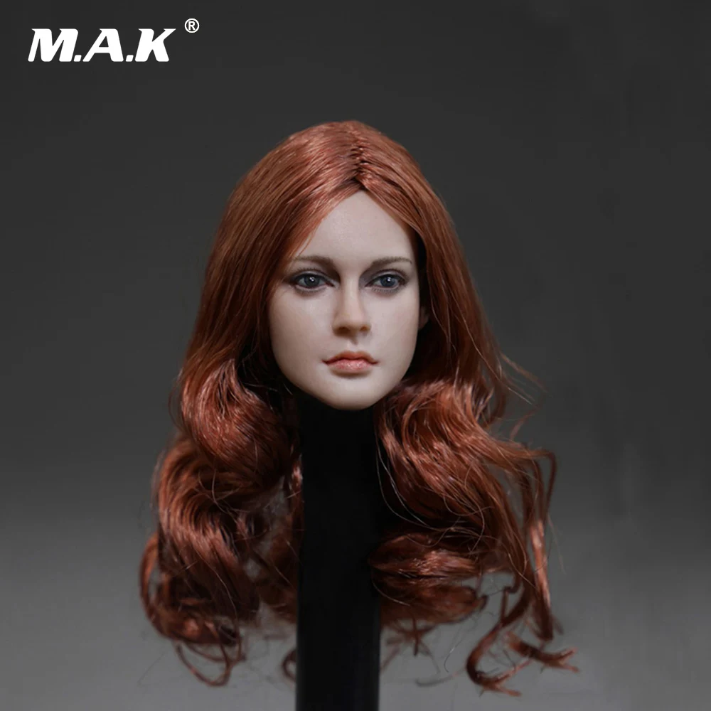 1:6 Scale Accessories Female Head Sculpt Girl with Long Curly Hair for ...