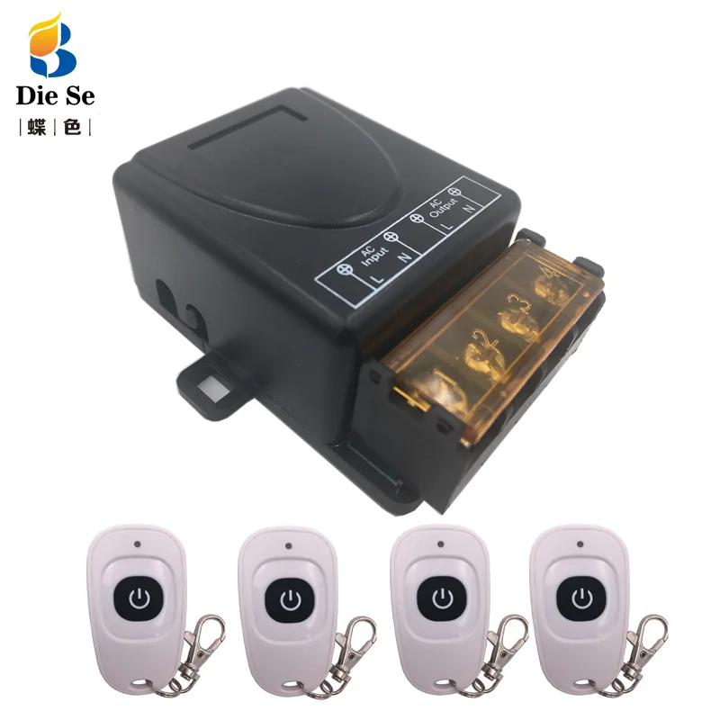 High-Power 2000W 433MHz Wireless Remote Control AC 75V~220V Relay Receiver Module for Factory Farm Office Ventilation Pump LED
