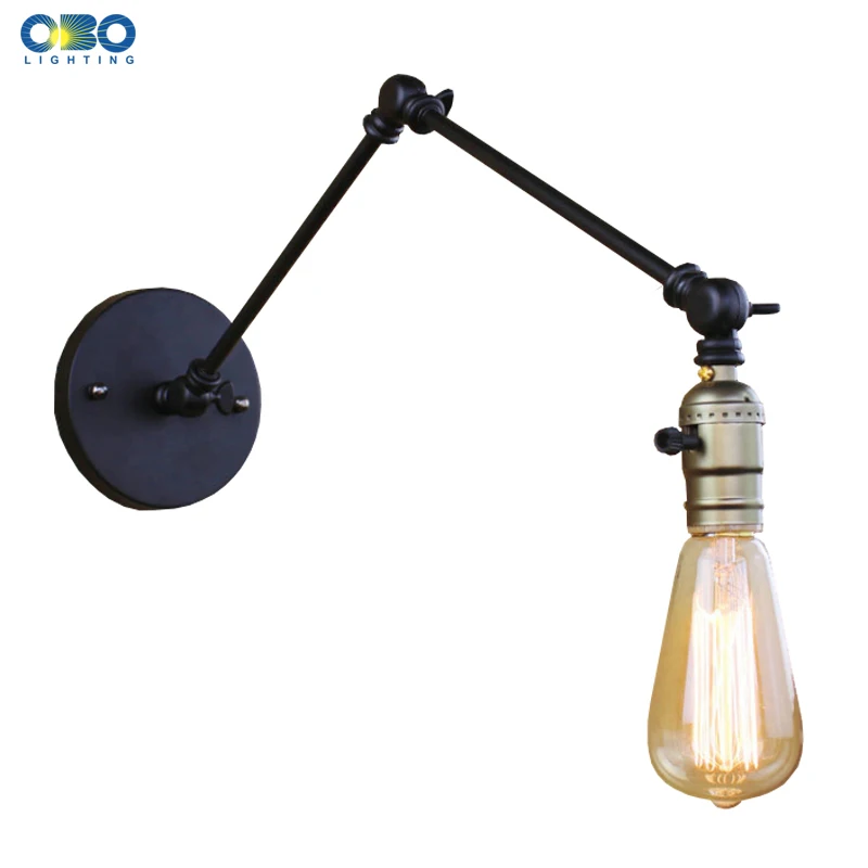  Simple Vintage Iron Flexible With Switch Wall Lamp Bedroom Foyer Indoor Lighting E27 Lamp Holder 11 - 32792160449