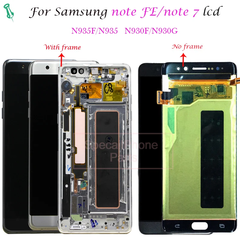 

Super AMOLED For Samsung N935F Note FE LCD display touch screen digitizer Assembly with Frame For Samsung N930F NOTE7 Note 7 LCD
