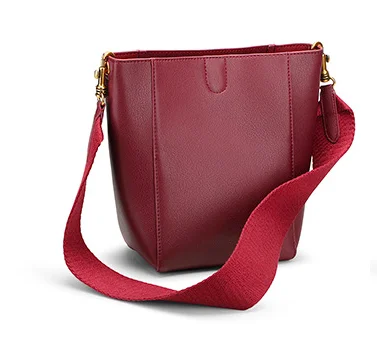 Осень/зима новая женская сумка-мешок простая сумка на плечо с широким ремешком с рисунком личи классическая элегантная сумка-мессенджер для отдыха - Цвет: Бургундия