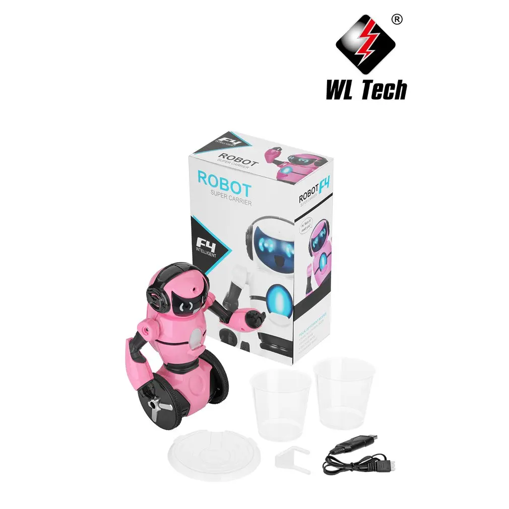 WLtoys F4 Camera Mini Robot Walk Music Dance Wifi Gesture G-Sensor Control Kids Toy Programming Obstacle Avoidance Two-Wheeled