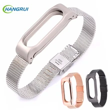 Hangrui Mi Band 3 Strap Bracelet for Xiaomi Mi Band 2 Strap Stainless Steel Metal Smart Wristband Replacement Smart Accessories