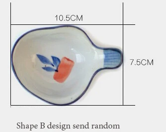 Японский HENGFENG Закуски Блюдо Многофункциональный Соевый соус блюдо Ручная роспись Рыба и форма морской раковины блюдо Керамика Посуда - Цвет: rice bowl B
