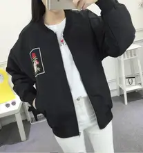 spring and autumn new 2017 loose wild Korean rose Embroidery font b jacket b font