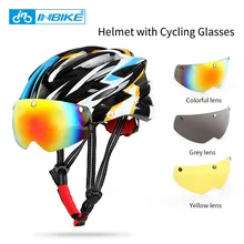 INBIKE Cycling Helmet Bicycle Helmet with Cycling Glasses Ultralight Integrally-molded Road MTB Helmet Casco Ciclismo IH16710