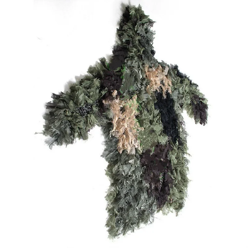 

Jungle Camouflage Net Ghillie Suit jacket Hat clothes Lightweight Handmade Knitting for Hunting birdwatch