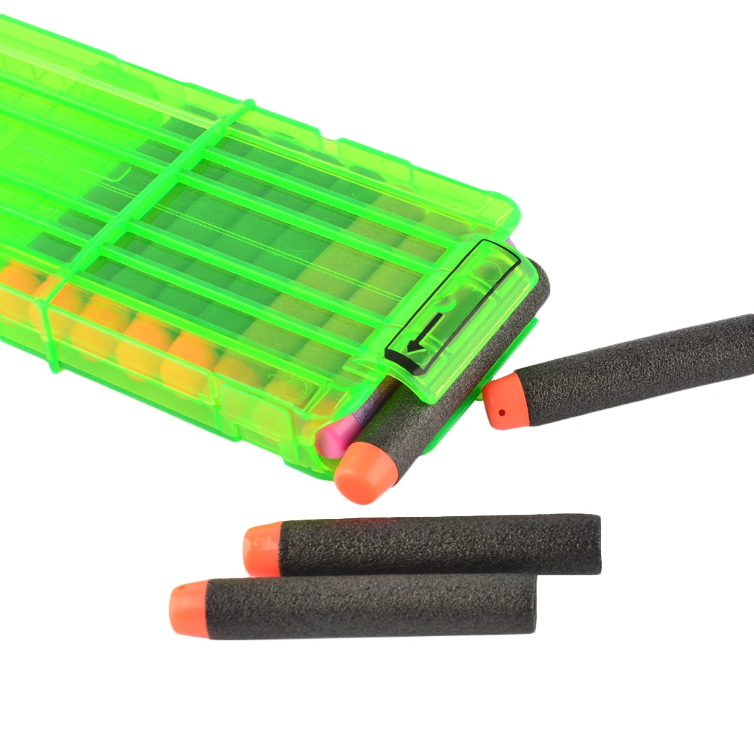 Soft Bullet Clips For Nerf Toy Gun 12 Bullets Ammo Cartridge Dart For Nerf Gun Clips - Trasparent Green