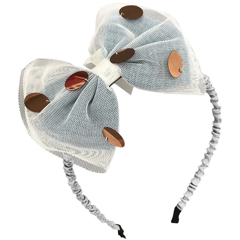 

Korean Version of Simple Fashionable Bowknot Hairband Mesh Sequins Children's Headband Girls'headwear