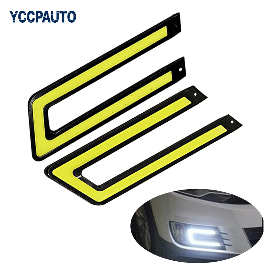 

Daytime Running Light DRL Car Led Front Fog Lamp White COB DC12V Light Source U Shape 2pcs/lot 6000K Car Working Lights