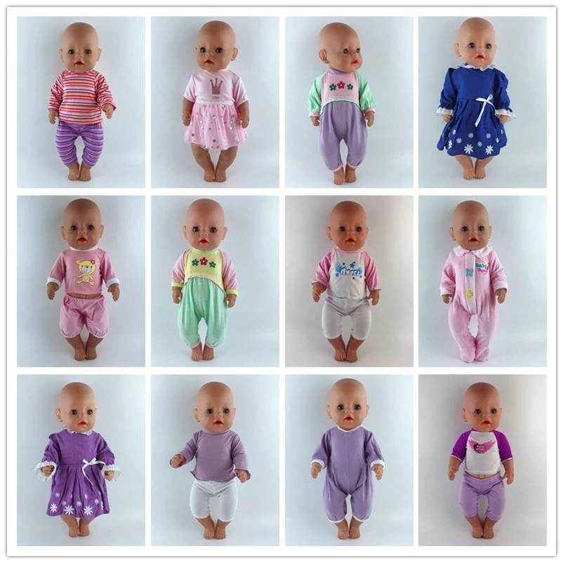 

Fashion Clothes Suit Fit For 43cm Baby New Born Doll 17 Inch Dolls Clothes,Children best Birthday Gift