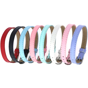 

50pcs 8mm 10mm Genuine leather bracelets Wristband 210mm length fit for 8mm 10mm slide charms slide letters women jewelry