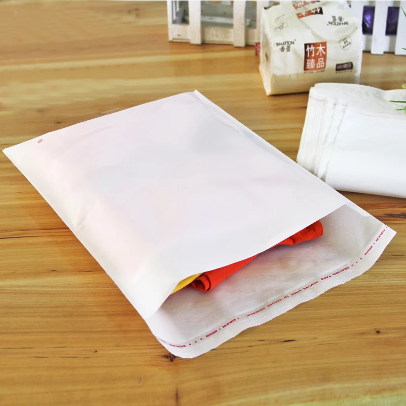 200pcs/lot 26cm*39cm*70Micron High Quality White PE Self Adhesive Seal