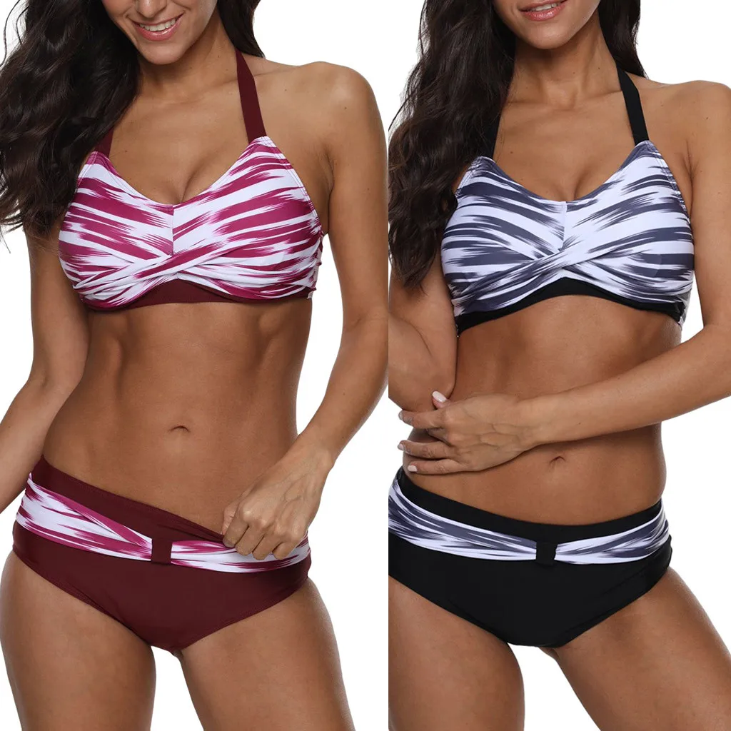 

Swimming suit for women korean Fashion Floral Print Bikini Set 2019 Sexy Two Piece Swimsuits Swimwear Beachwear bather Suit