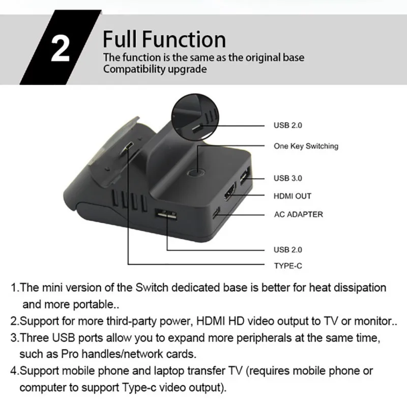 Hdmi-зарядная док-станция, регулируемый портативный кронштейн для зарядного устройства, hdmi-видео конверсионная Зарядная база для пульта