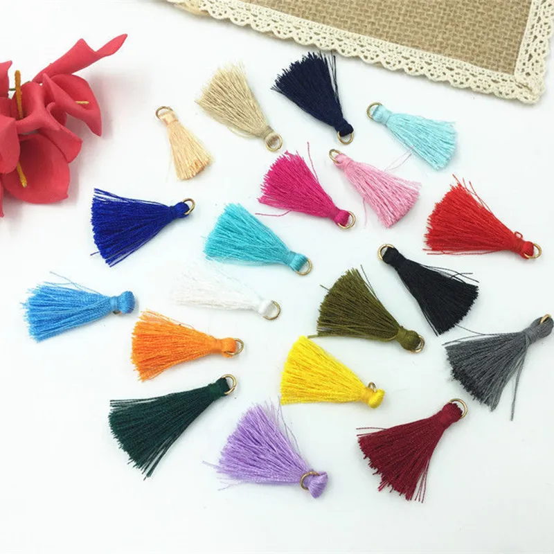 

DIY 40pcs Silk Tassels Pendant Bag Earrings Jewelry Keychain Accessories 35mm