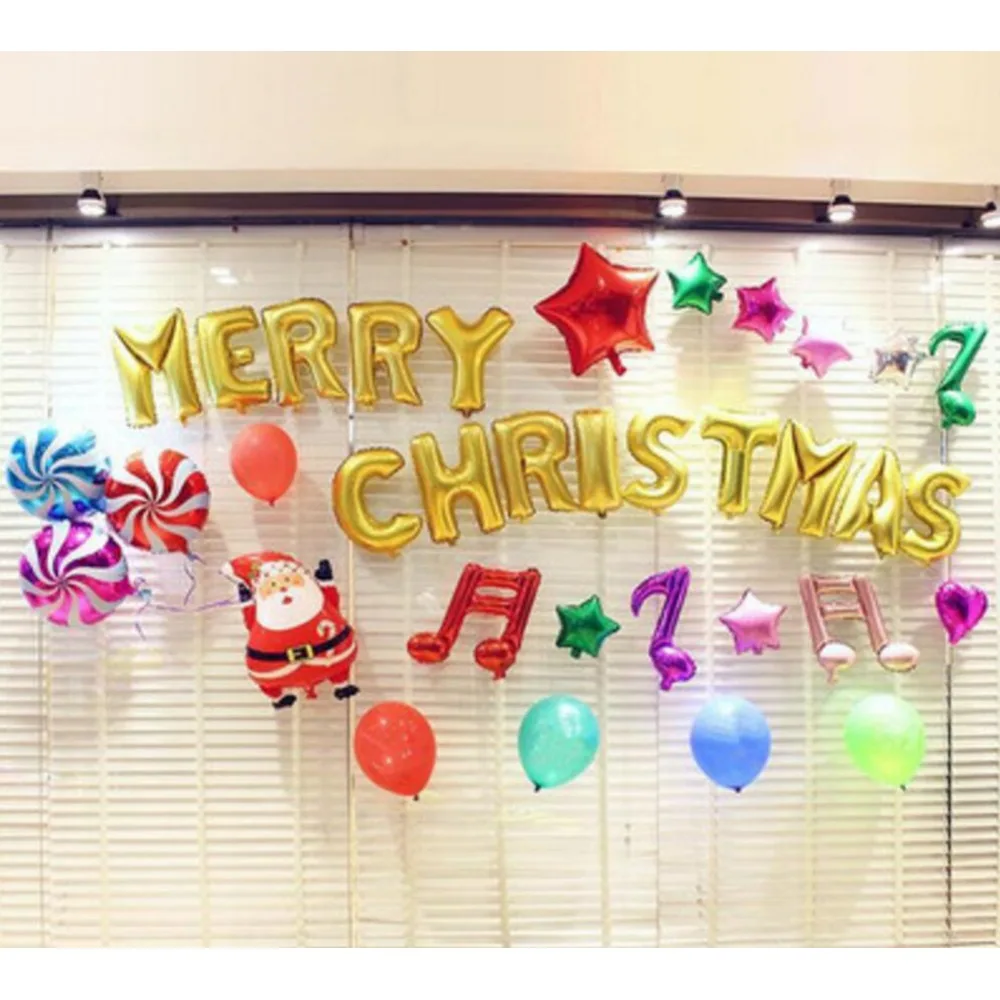 Merry Christmas Foil Balloons Party Decorative Festive Event Supplies | Дом и сад