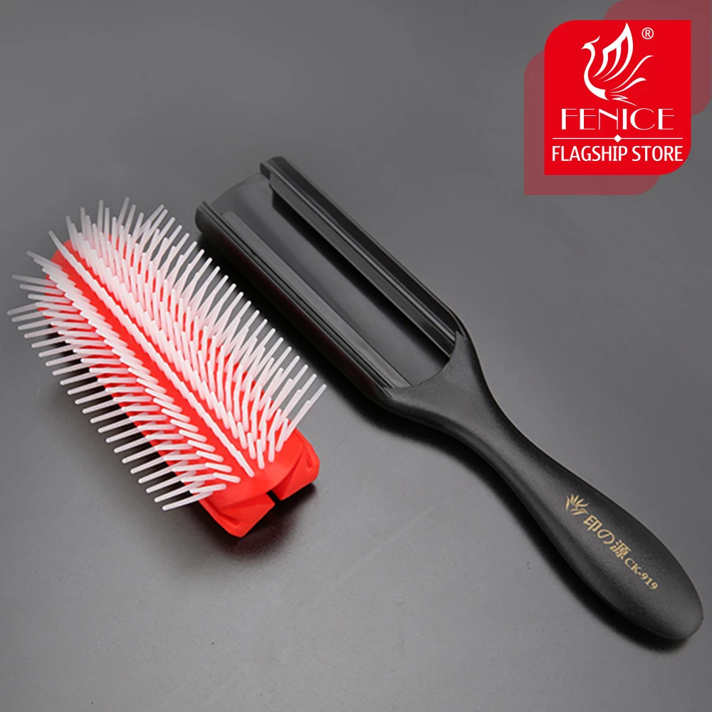Fenice Hairdressing Comb Brushes Curly Hair Comb Removable Nine Row Curly Hair Comb Hairstyle Massager Tool 2