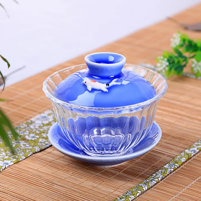 Прозрачная стеклянная чашка Moylor керамическая чаша Gaiwan Celadon стандартная чайная