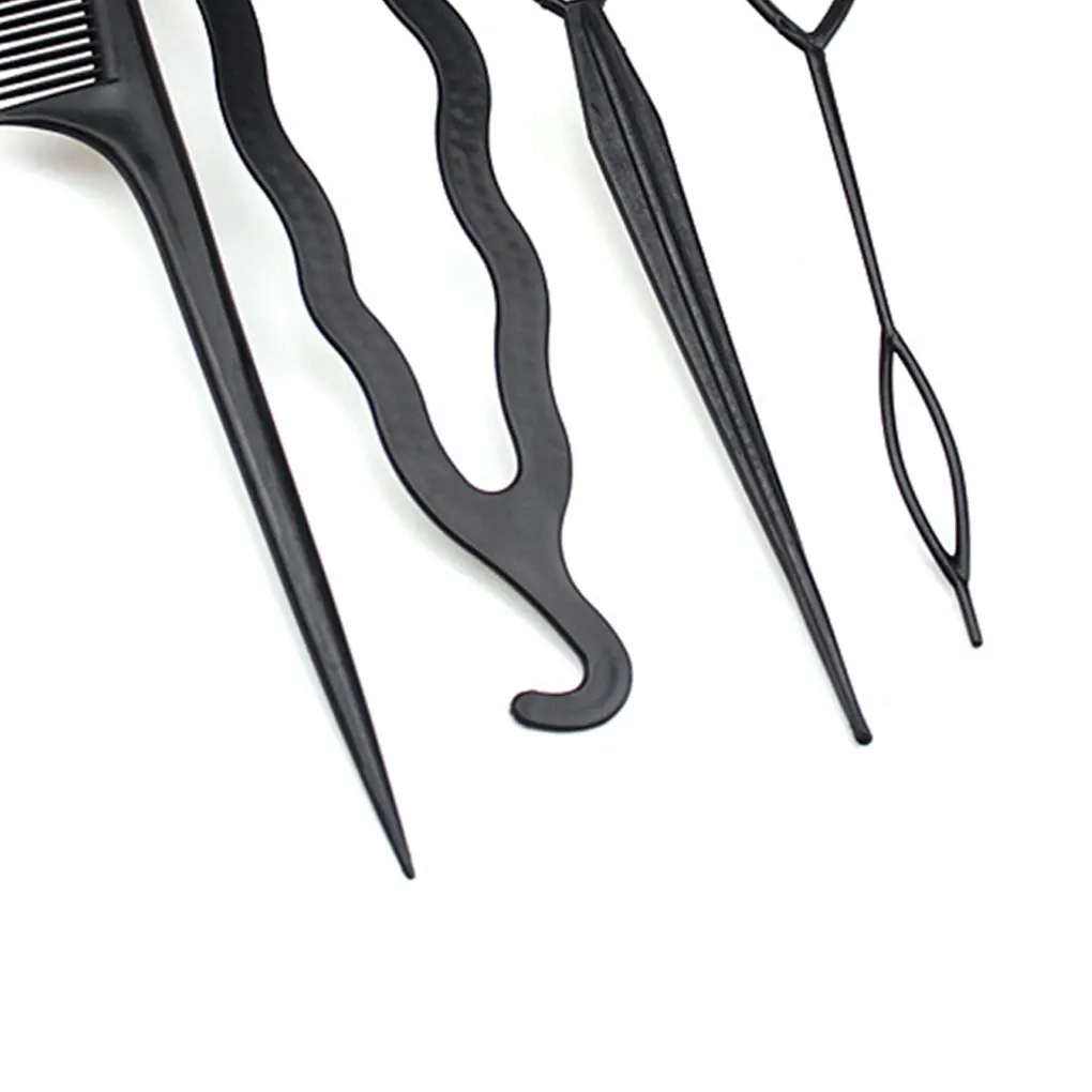 2019 حار بيع أربع قطع البلاستيك سحب الشعر إبرة طبق أدوات الشعر DIY تصفيف الشعر اكسسوارات مجموعات ذيل حصان صانع