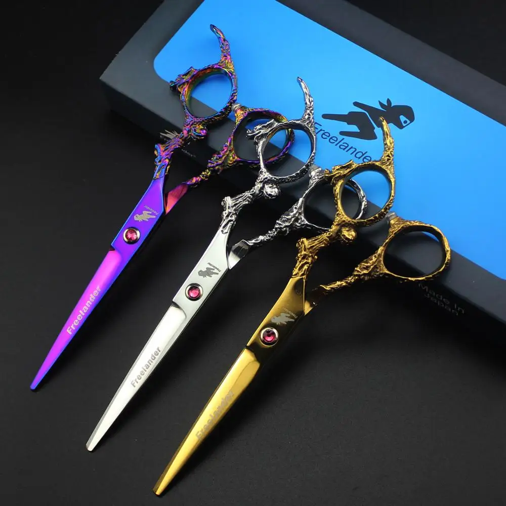 

6" hair scissors professional salon hairdressing scissors japanese barber scissors Colorful dragon handle styling scissors