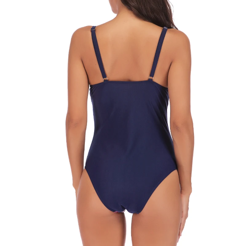 One Piece Swimsuit Plus Size Swimwear Women Push Up Bathing Suit Vintage Monokini Bodysuit Beach Wear High Cut Swim Suit