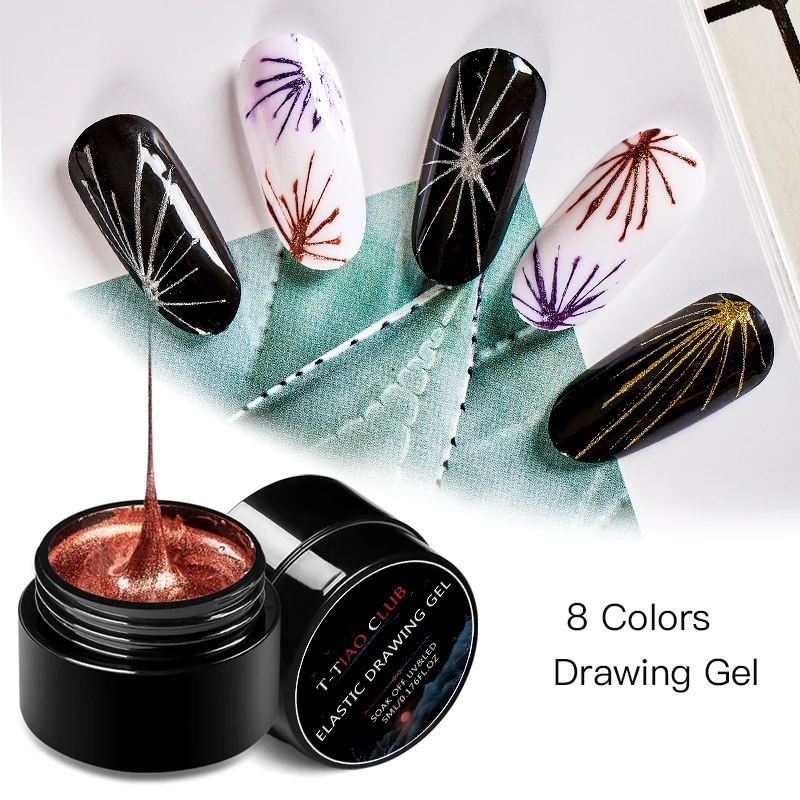 

T-TIAO CLUB Elastic Drawing Gel Spider Gel Nail Polish Creative Wire Drawing Nail Gel Nail Art Pulling Silk DIY Gel Lacquer